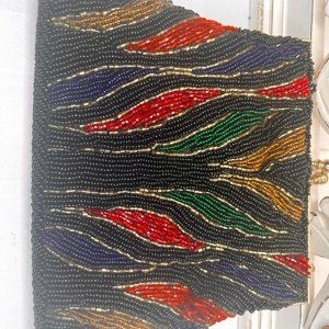 Vintage Multicolor Beaded Purse – Handmade in Hong Kong (1970s–1980s)